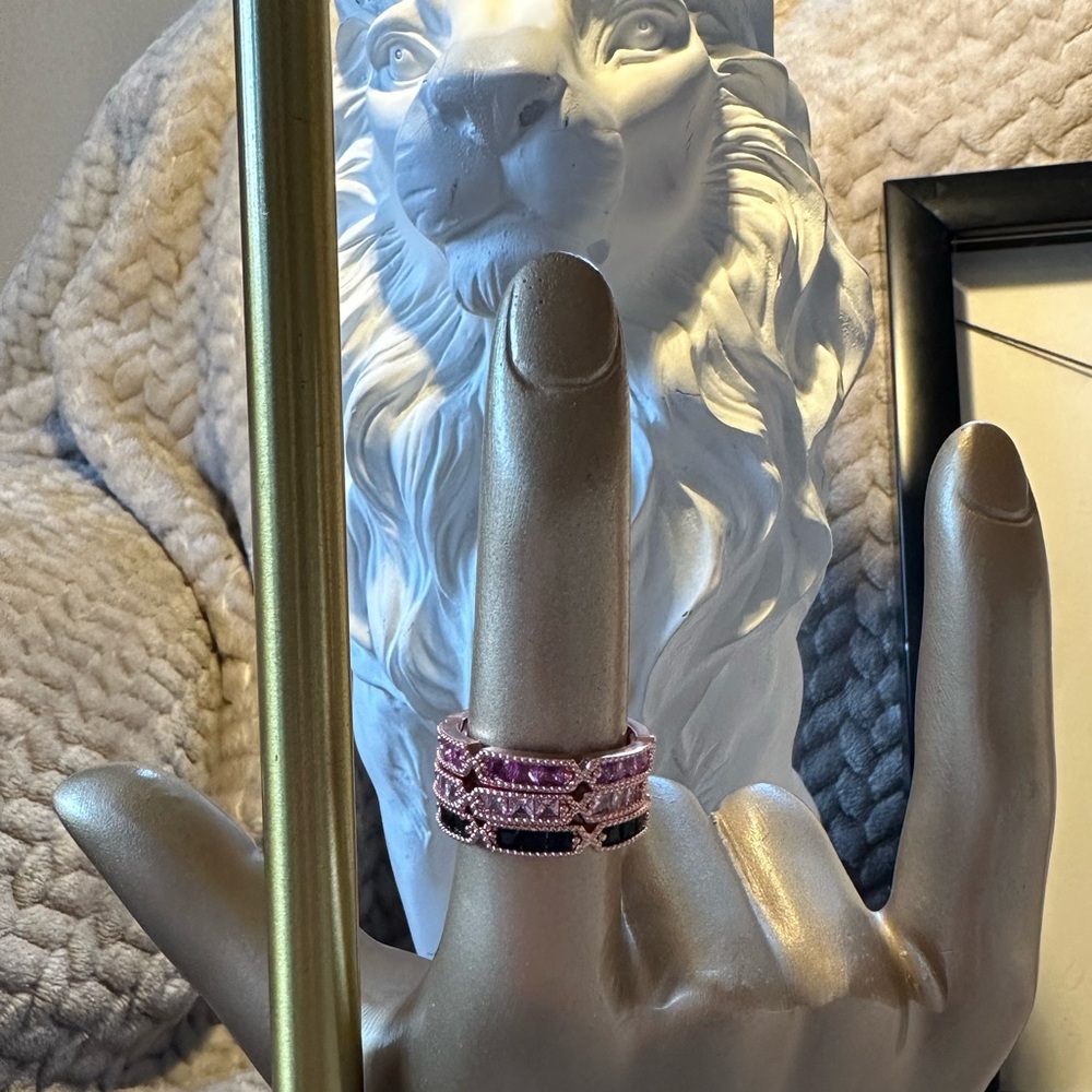Stackable gemstone rings with rose gold tone - Picture 13 of 14